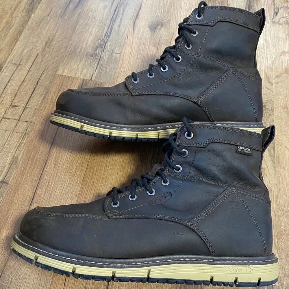 Keen Utility San Jose 6 Waterproof Work Boots Mens Dark Brown Leather Size 10D